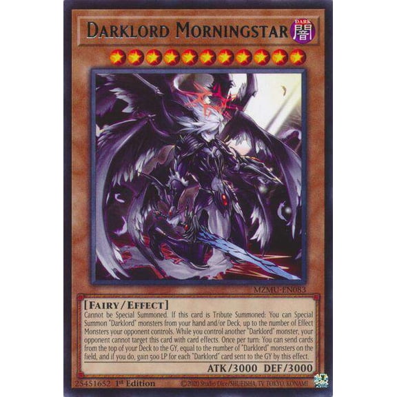 YuGiOh Maze of Muertos Rare Darklord Morningstar MZMU-EN083