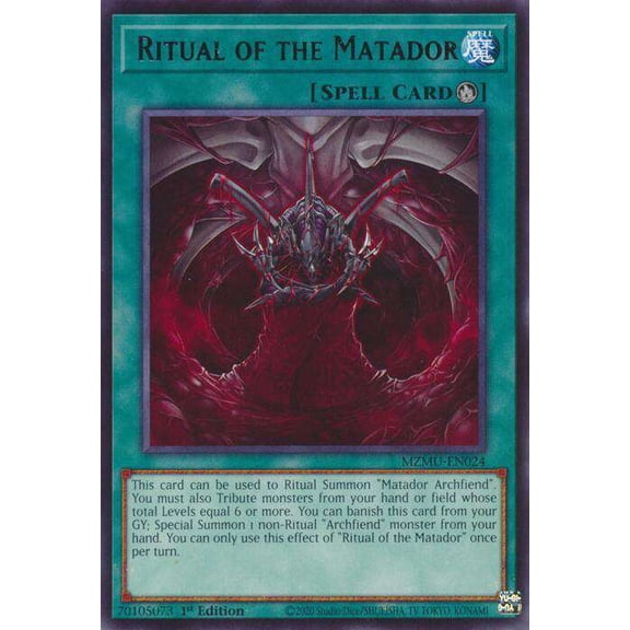 YuGiOh Maze of Muertos Rare Ritual of the Matador MZMU-EN024