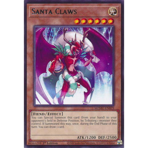 YuGiOh Maze of Muertos Rare Santa Claws MZMU-EN079