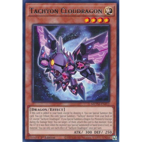 YuGiOh Maze of the Master Rare Tachyon Cloudragon MZTM-EN012