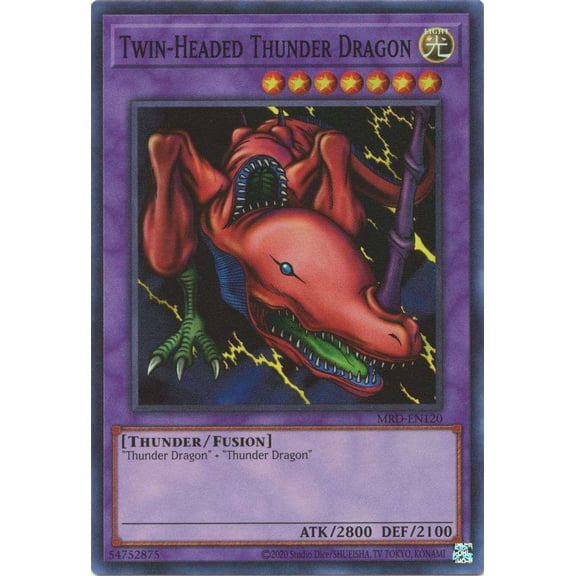 YuGiOh Metal Raiders 25th Anniversary Super Rare Twin-Headed Thunder Dragon MRD-EN120