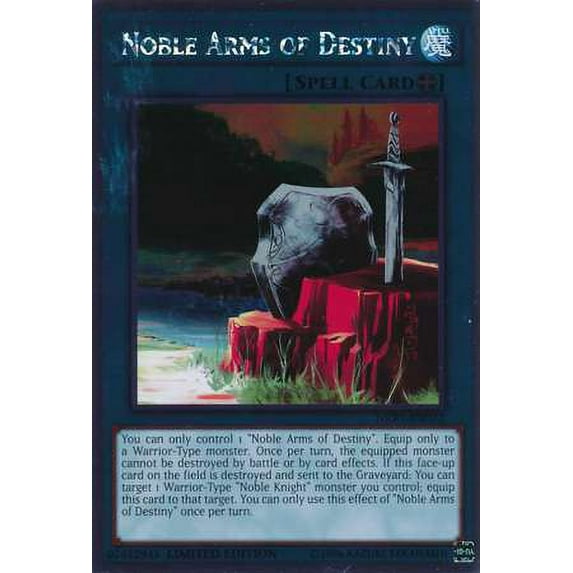 YuGiOh Noble Knights of the Round Table Platinum Rare Noble Arms of Destiny NKRT-EN022