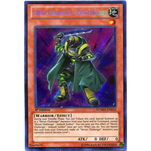 YuGiOh Number Hunters Secret Rare Heroic Challenger - Ambush Soldier NUMH-EN010