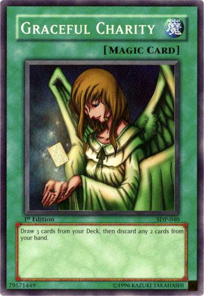 YuGiOh Pegasus Starter Deck Super Rare Graceful Charity SDP-040 (1st Edition)