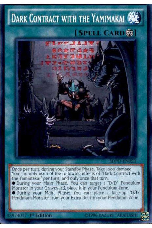 YuGiOh Pendulum Domination Structure Deck Common Dark Contract with the Yamimakai SDPD-EN023