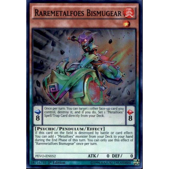 YuGiOh Pendulum Evolution Super Rare Raremetalfoes Bismugear PEVO-EN052