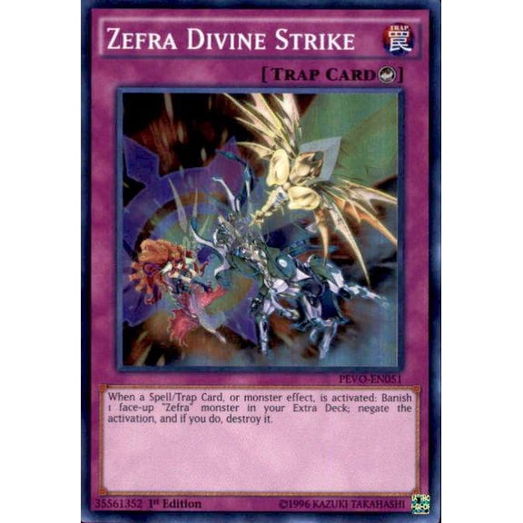 YuGiOh Pendulum Evolution Super Rare Zefra Divine Strike PEVO-EN051