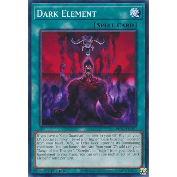 YuGiOh Phantom Nightmare Common Dark Element PHNI-EN063