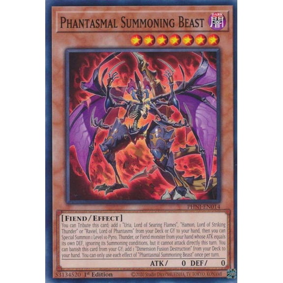 YuGiOh Phantom Nightmare Common Phantasmal Summoning Beast PHNI-EN014