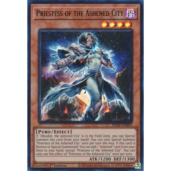 YuGiOh Phantom Nightmare Ultra Rare Priestess of the Ashened City PHNI-EN093