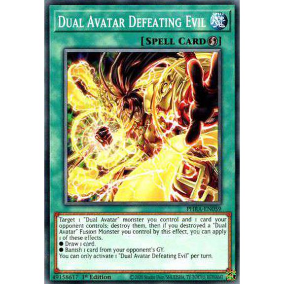 YuGiOh Phantom Rage Common Dual Avatar Defeating Evil PHRA-EN059