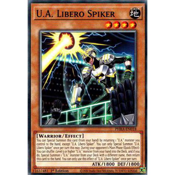 YuGiOh Phantom Rage Common U.A. Libero Spiker PHRA-EN018