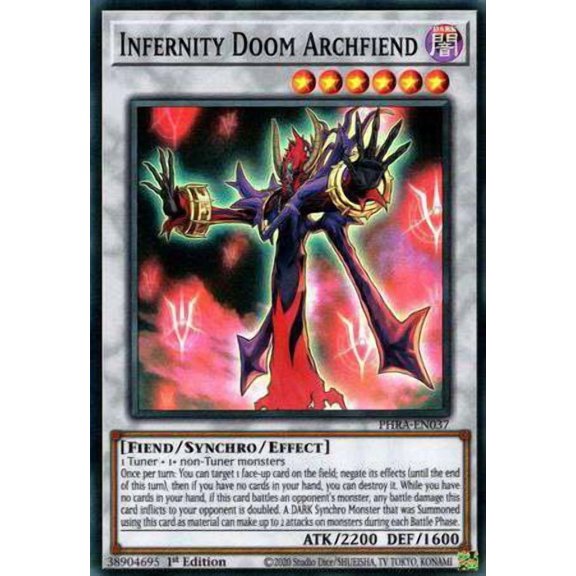 YuGiOh Phantom Rage Super Rare Infernity Doom Archfiend PHRA-EN037