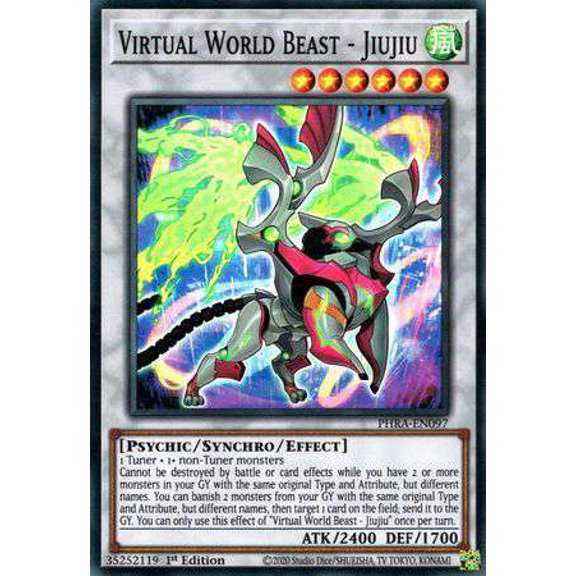 YuGiOh Phantom Rage Super Rare Virtual World Beast - Jiujiu PHRA-EN097