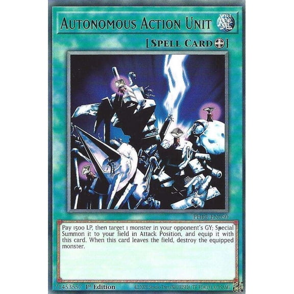 YuGiOh Phantom Revenge Rare Autonomous Action Unit PHRE-EN050