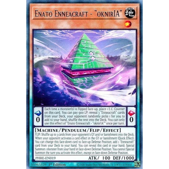 YuGiOh Phantom Revenge Rare Enato Enneacraft - oknirIA PHRE-EN019