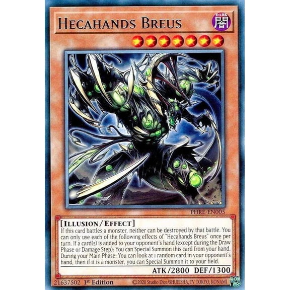 YuGiOh Phantom Revenge Rare Hecahands Breus PHRE-EN005