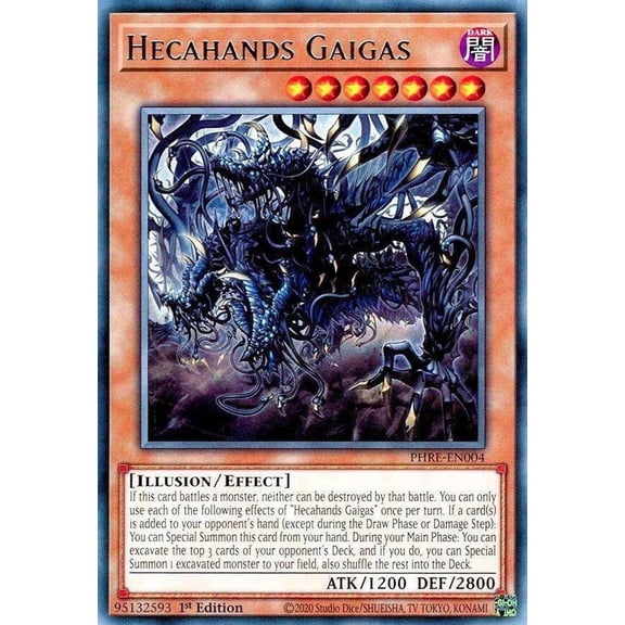 YuGiOh Phantom Revenge Rare Hecahands Gaigas PHRE-EN004