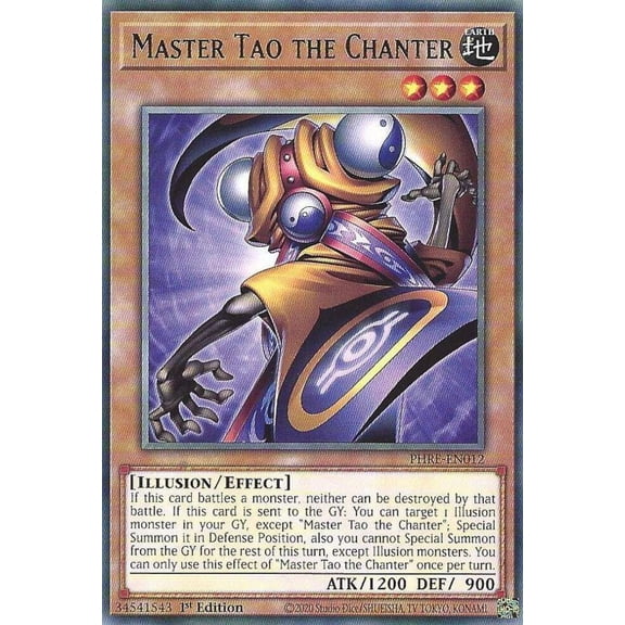 YuGiOh Phantom Revenge Rare Master Tao the Chanter PHRE-EN012