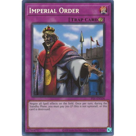 YuGiOh Pharaoh's Servant 25th Anniversary Secret Rare Imperial Order PSV-EN104