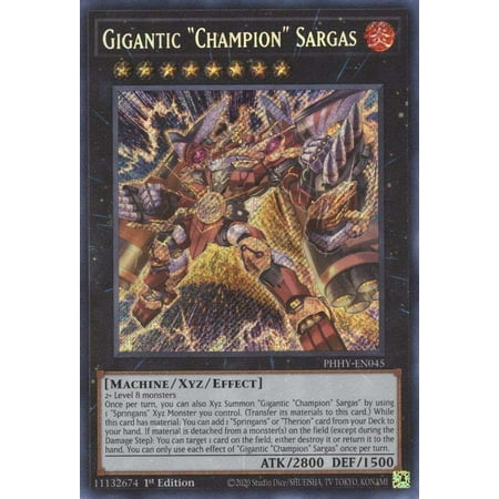 YuGiOh Photon Hypernova Secret Rare Gigantic Champion Sargas PHHY-EN045