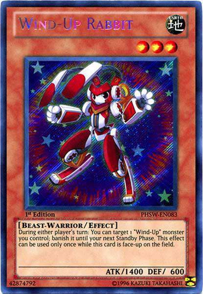 YuGiOh Photon Shockwave Secret Rare Wind-Up Rabbit PHSW-EN083