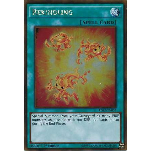 YuGiOh Premium Gold: Return of the Bling Gold Rare Rekindling PGL2-EN053