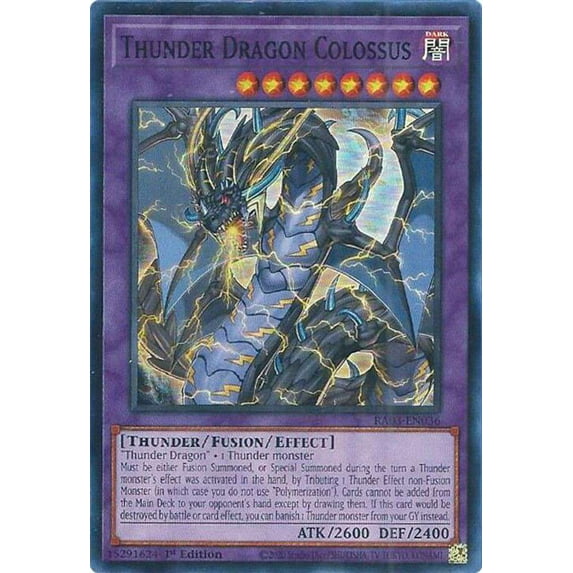 YuGiOh Quarter Century Bonanza Prismatic Ultimate Rare Thunder Dragon Colossus RA03-EN036