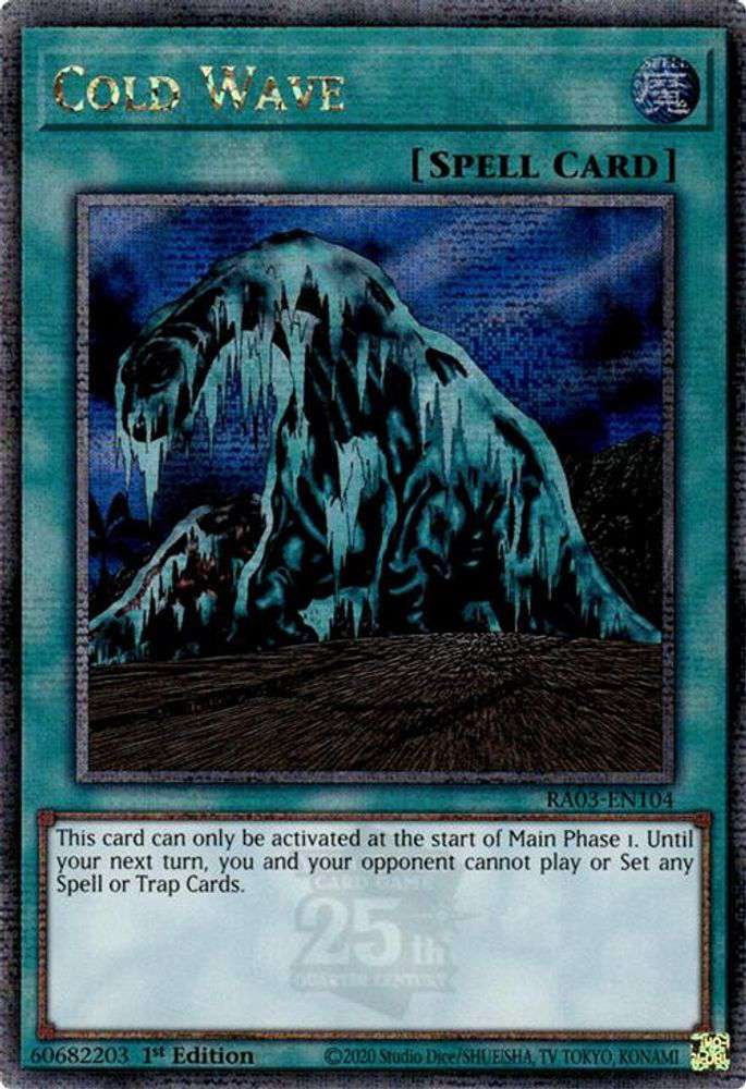 YuGiOh Quarter Century Bonanza Quarter Century Secret Rare Cold Wave RA03-EN104