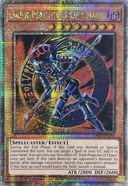 YuGiOh Quarter Century Bonanza Quarter Century Secret Rare Dark Magician of Chaos RA03-EN134