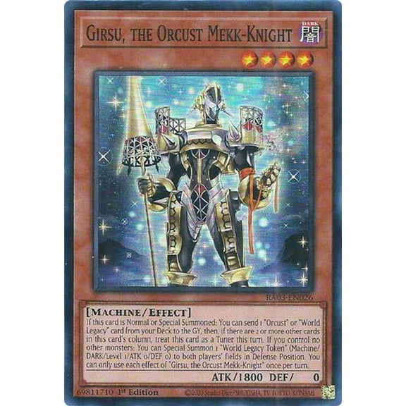 YuGiOh Quarter Century Bonanza Super Rare Girsu, the Orcust Mekk-Knight RA03-EN026