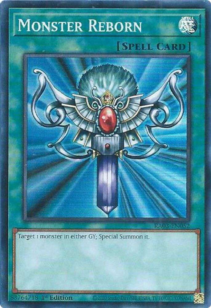 YuGiOh Quarter Century Bonanza Super Rare Monster Reborn RA03-EN052 -  Walmart Business Supplies