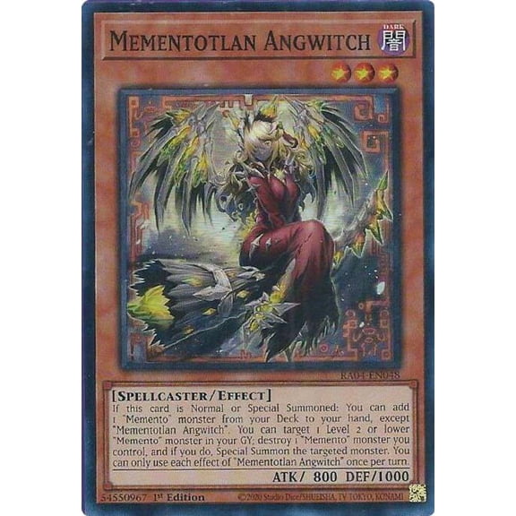 YuGiOh Quarter Century Stampede Collector's Rare Mementotlan Angwitch RA04-EN048