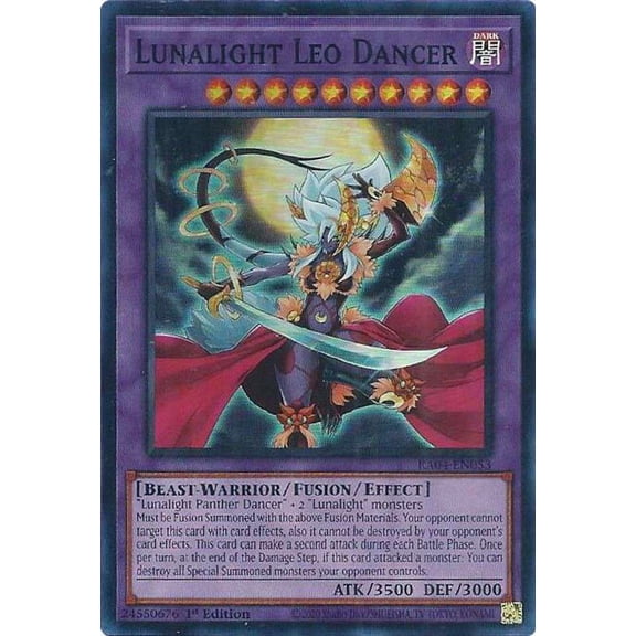 YuGiOh Quarter Century Stampede Super Rare Lunalight Leo Dancer RA04-EN053