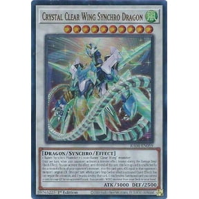 YuGiOh Quarter Century Stampede Ultra Rare Crystal Clear Wing Synchro Dragon RA04-EN059