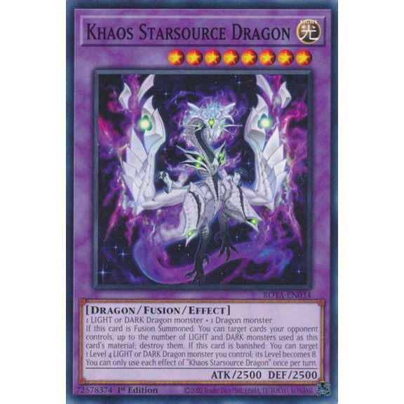 YuGiOh Rage of the Abyss Common Khaos Starsource Dragon ROTA-EN034