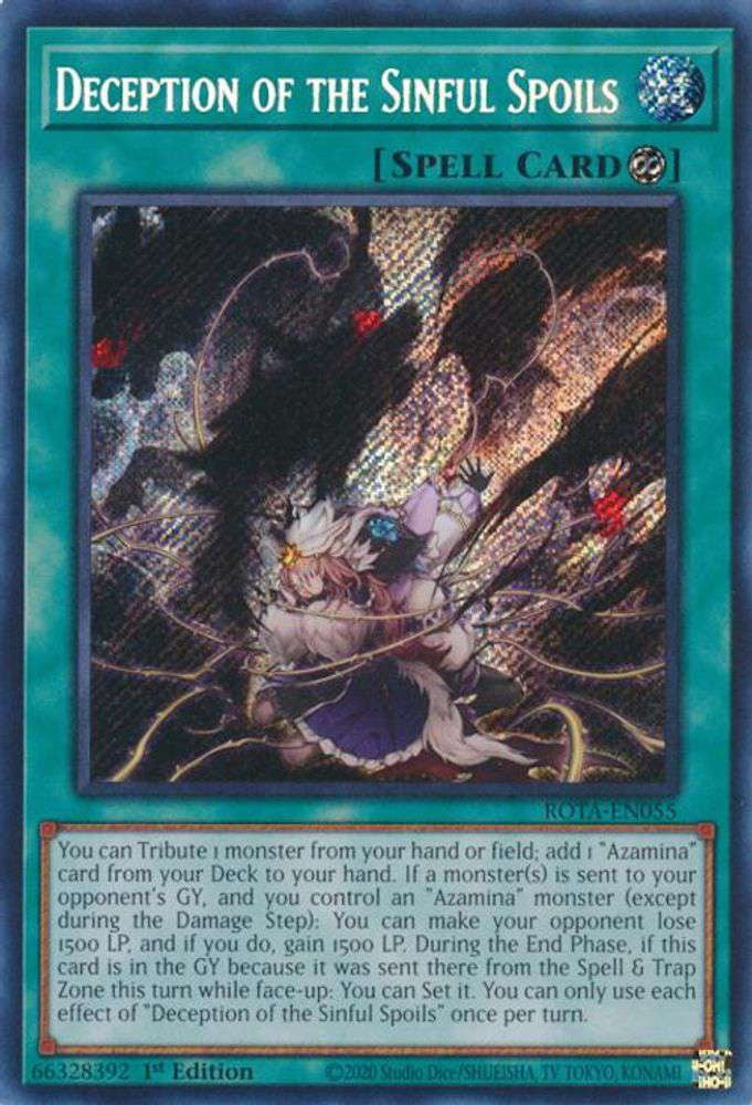 YuGiOh Rage of the Abyss Deception of the Sinful Spoils ROTA-EN055 (Quarter Century Secret Rare)