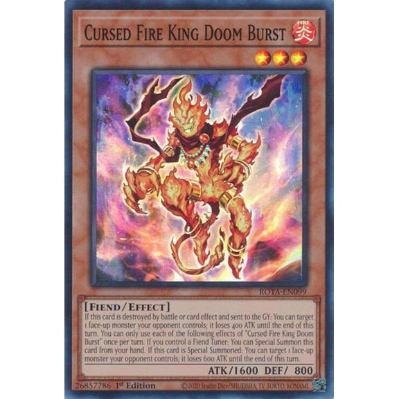 YuGiOh Rage of the Abyss Super Rare Cursed Fire King Doom Burst ROTA-EN099