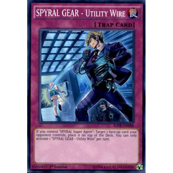 YuGiOh Raging Tempest Super Rare SPYRAL GEAR - Utility Wire RATE-EN088