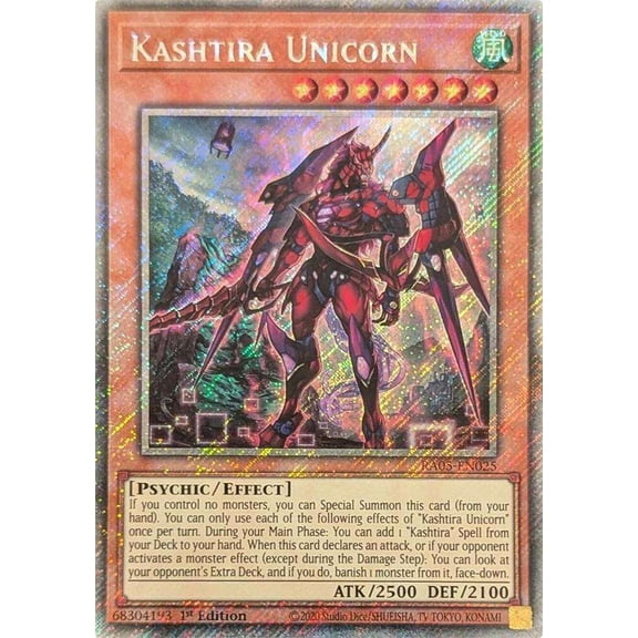 YuGiOh Rarity Collection 5 Platinum Secret Rare Kashtira Unicorn RA05-EN025