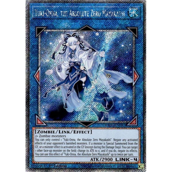 YuGiOh Rarity Collection 5 Platinum Secret Rare Yuki-Onna, the Absolute Zero Mayakashi RA05-EN057