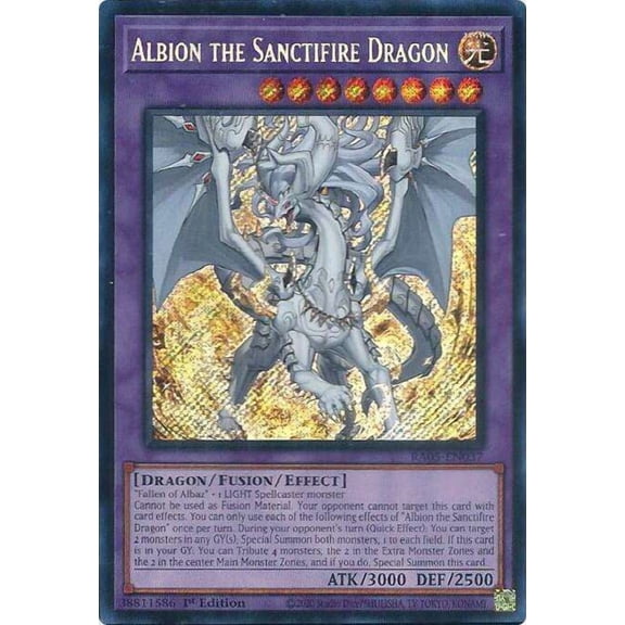 YuGiOh Rarity Collection 5 Secret Rare Albion the Sanctifire Dragon RA05-EN037