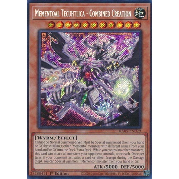 YuGiOh Rarity Collection 5 Secret Rare Mementoal Tecuhtlica - Combined Creation RA05-EN029