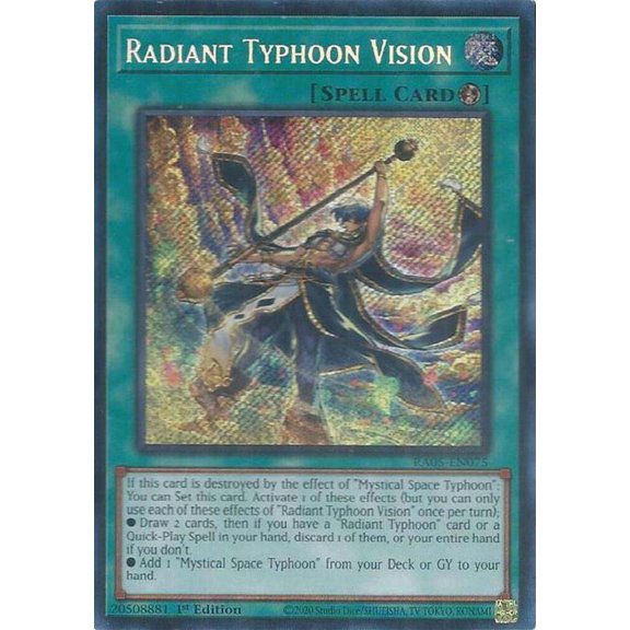 YuGiOh Rarity Collection 5 Secret Rare Radiant Typhoon Vision RA05-EN075