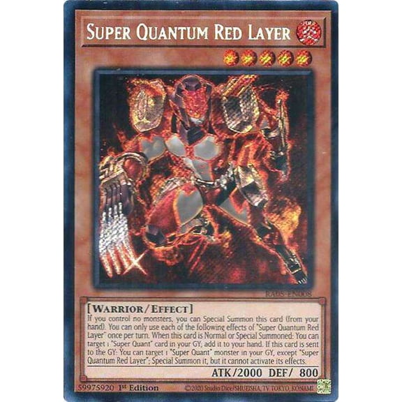 YuGiOh Rarity Collection 5 Secret Rare Super Quantum Red Layer RA05-EN008