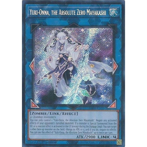 YuGiOh Rarity Collection 5 Secret Rare Yuki-Onna, the Absolute Zero Mayakashi RA05-EN057