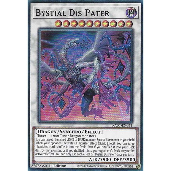 YuGiOh Rarity Collection 5 Super Rare Bystial Dis Pater RA05-EN041