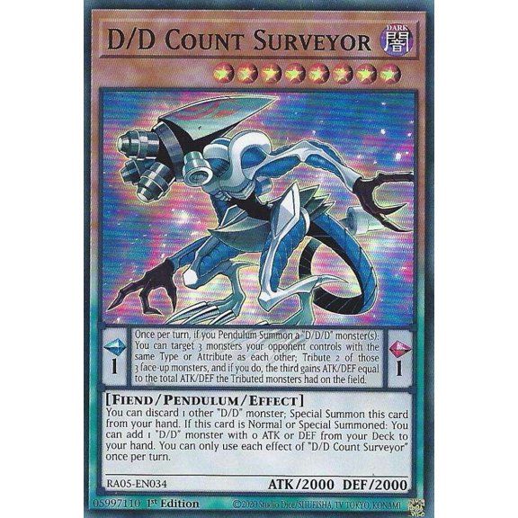 YuGiOh Rarity Collection 5 Super Rare D/D Count Surveyor RA05-EN034