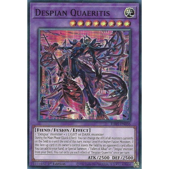 YuGiOh Rarity Collection 5 Super Rare Despian Quaeritis RA05-EN036