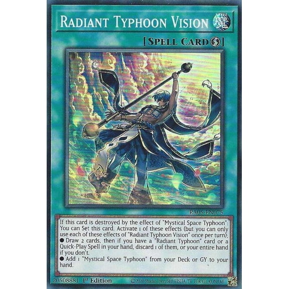 YuGiOh Rarity Collection 5 Super Rare Radiant Typhoon Vision RA05-EN075